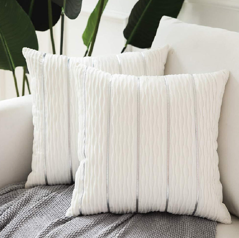 Simple Luxury Striped Vel Cushion Co