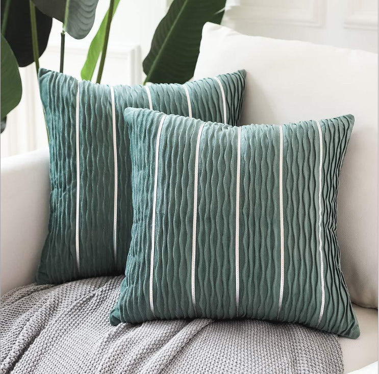 Simple Luxury Striped Vel Cushion Co