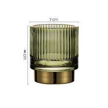 Load image into Gallery viewer, Desktop Retro Dark Green Gold Rim Glass Pen Holder Makeup Brush
