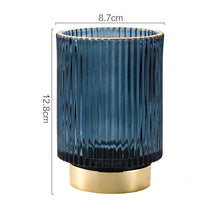 Load image into Gallery viewer, Desktop Retro Dark Green Gold Rim Glass Pen Holder Makeup Brush
