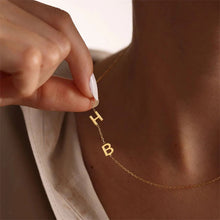 Load image into Gallery viewer, Personalized Sideway Initial Necklace 14K Best Seller
