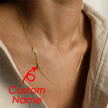 Load image into Gallery viewer, Personalized Sideway Initial Necklace 14K Best Seller
