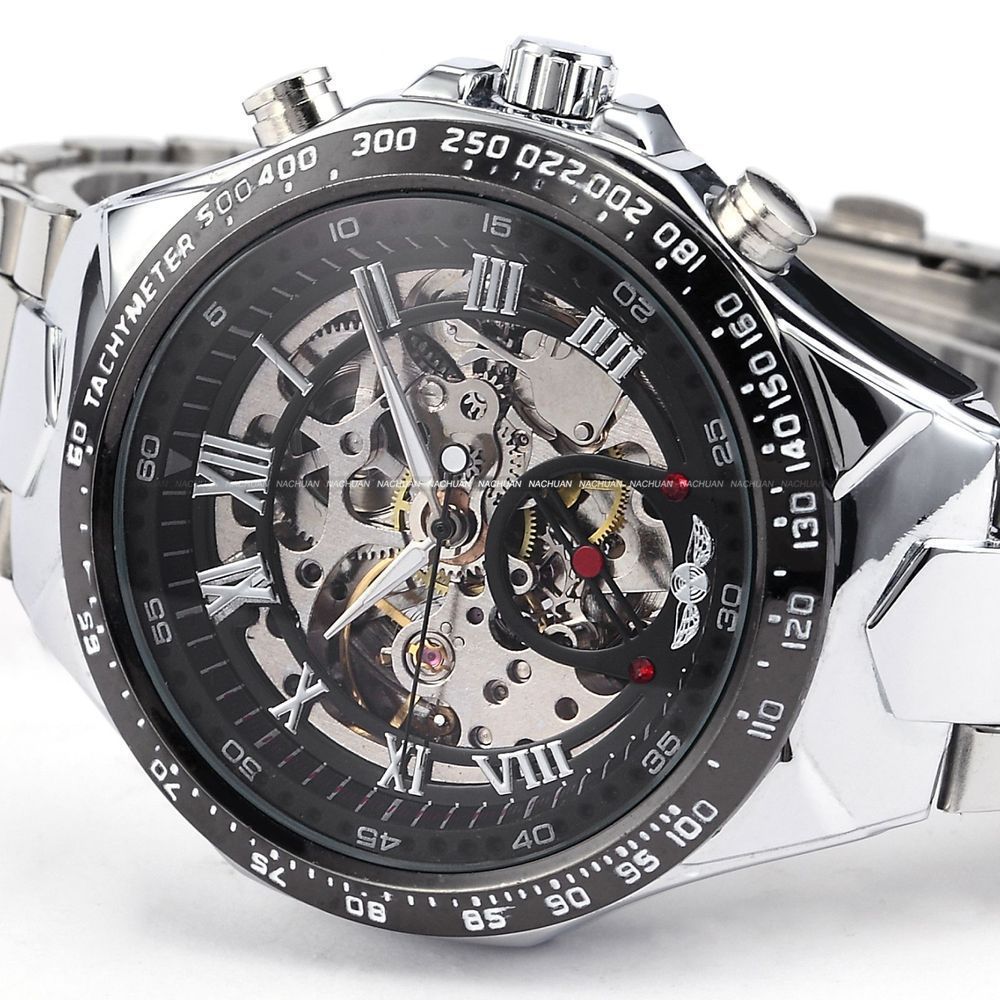 Men's Personality All-steel Hollow Automatic Mechanical Watch