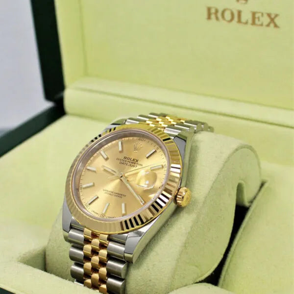 Rolex 126333 Datejust Two Tone Champagne Dial Fluted Bezel