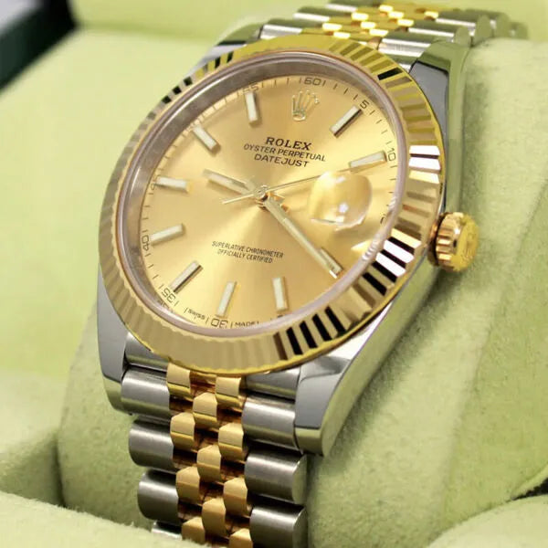 Rolex 126333 Datejust Two Tone Champagne Dial Fluted Bezel