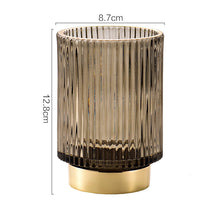 Load image into Gallery viewer, Desktop Retro Dark Green Gold Rim Glass Pen Holder Makeup Brush
