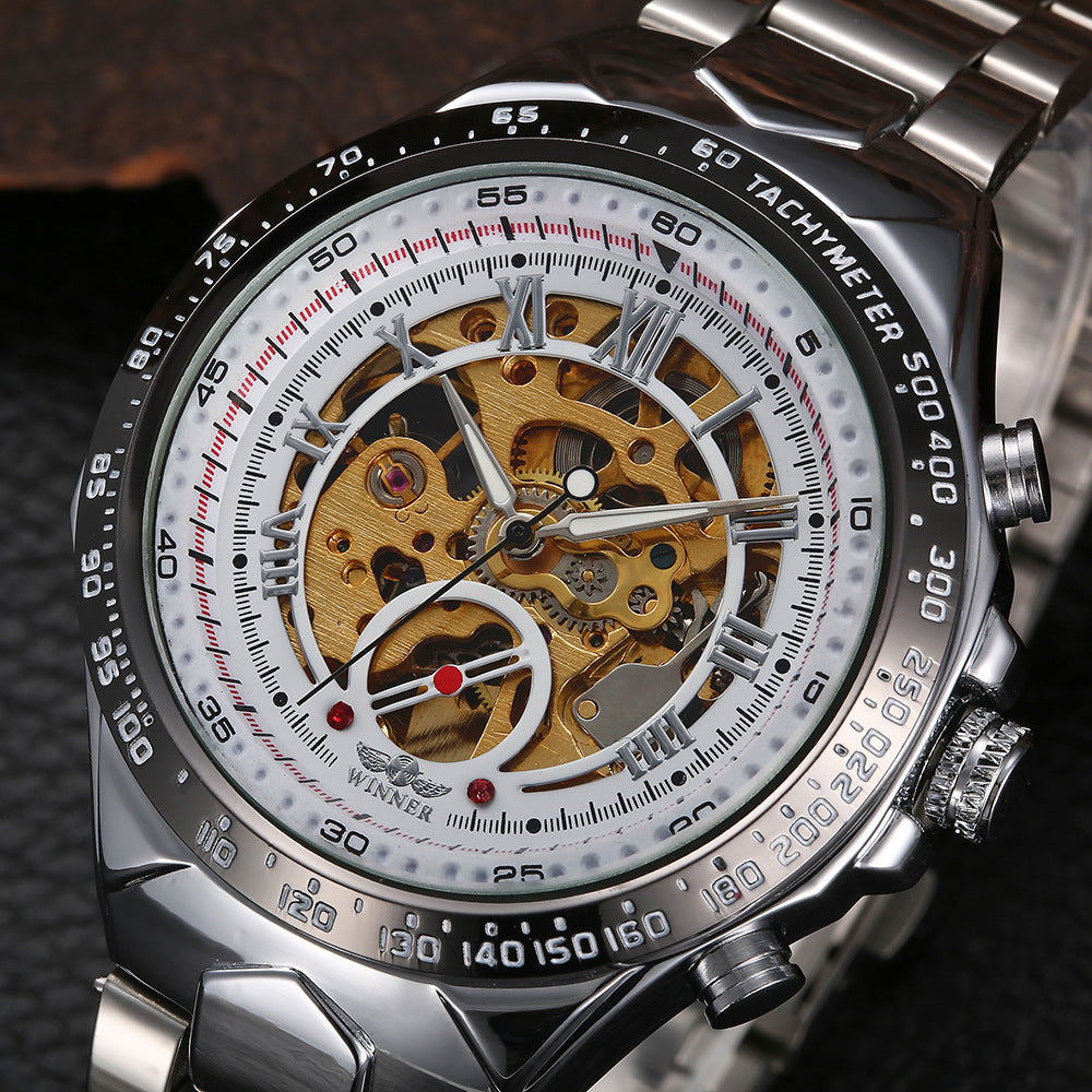 Men's Personality All-steel Hollow Automatic Mechanical Watch