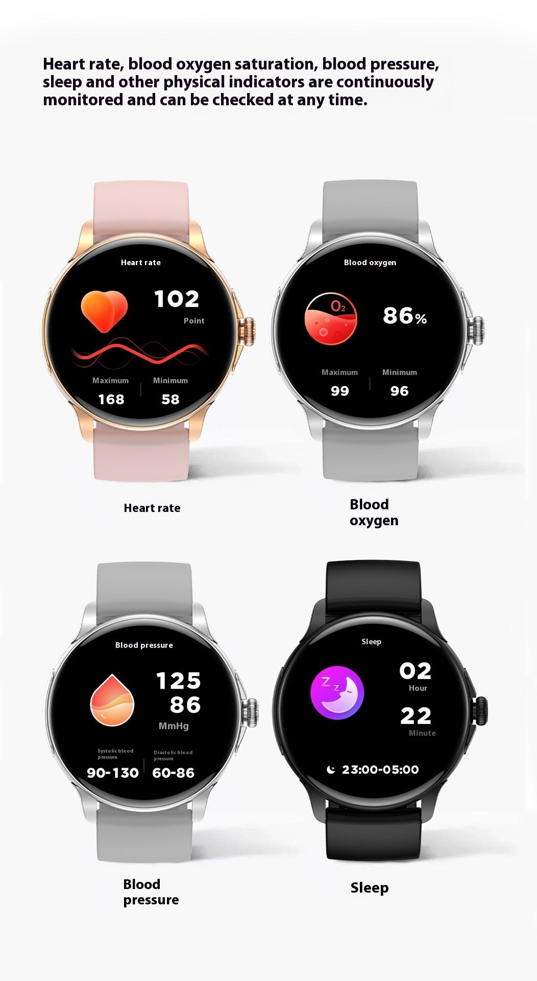 Smart Call Bluetooth Hk49 Sleep Heart Rate Blood Glucose Monitoring Waterproof Sports Watch