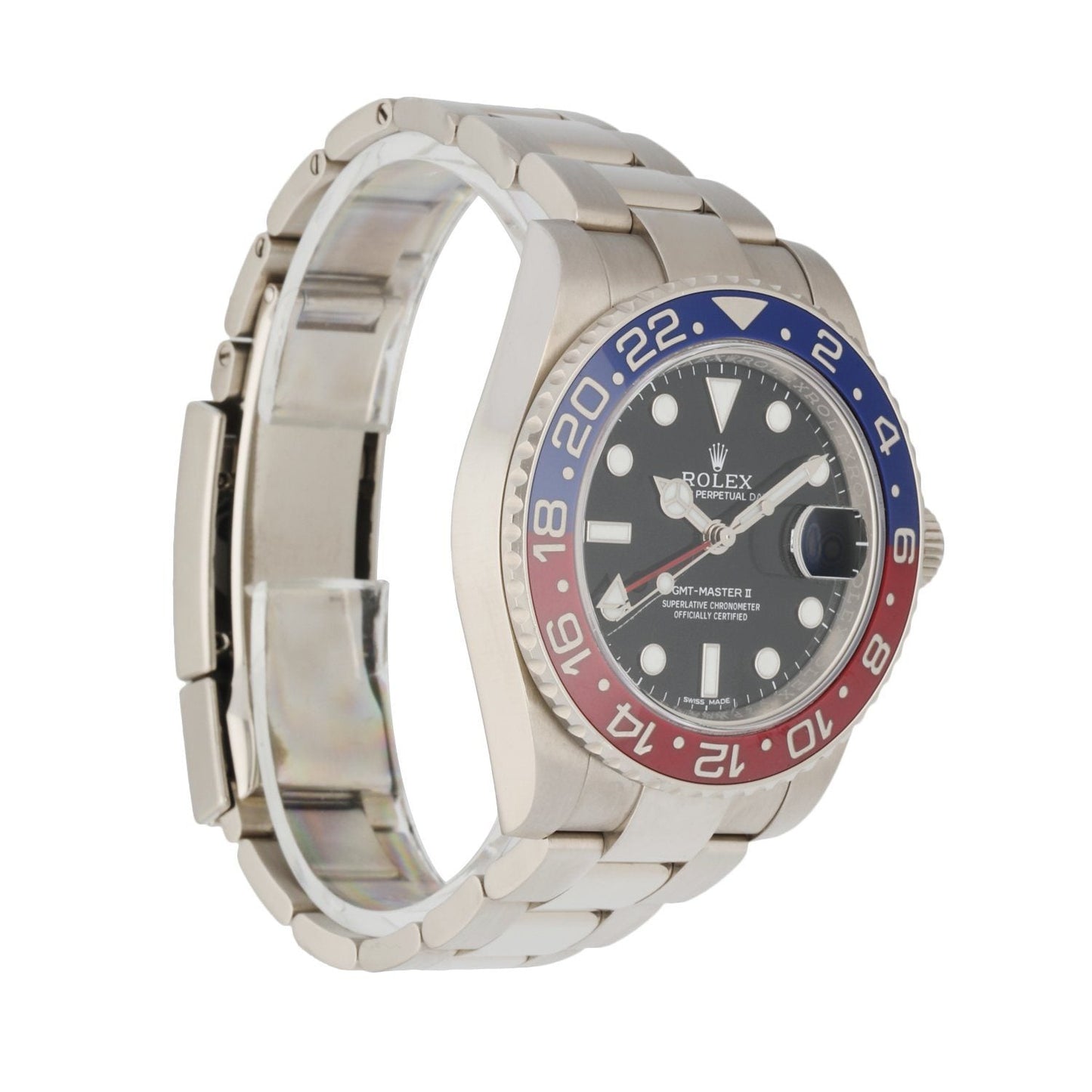 Rolex 116719 GMT-Master II 18K White Gold Pepsi Ceramic Bezel Men's Watch