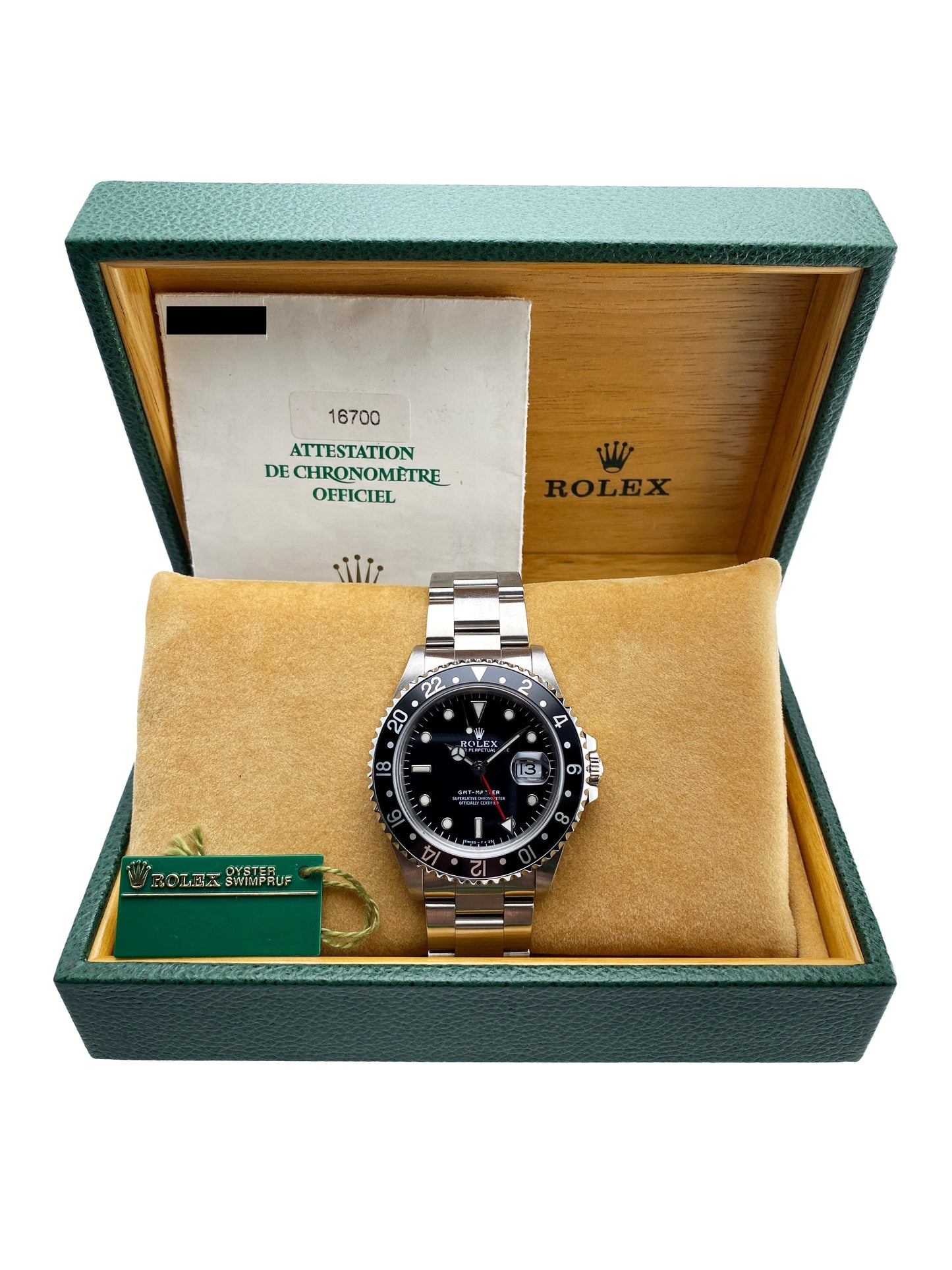 Rolex GMT Master 16700 Black Dial Mens Watch Box Papers