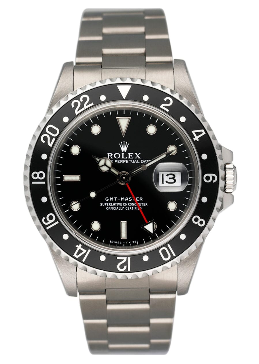 Rolex GMT Master 16700 Black Dial Mens Watch Box Papers