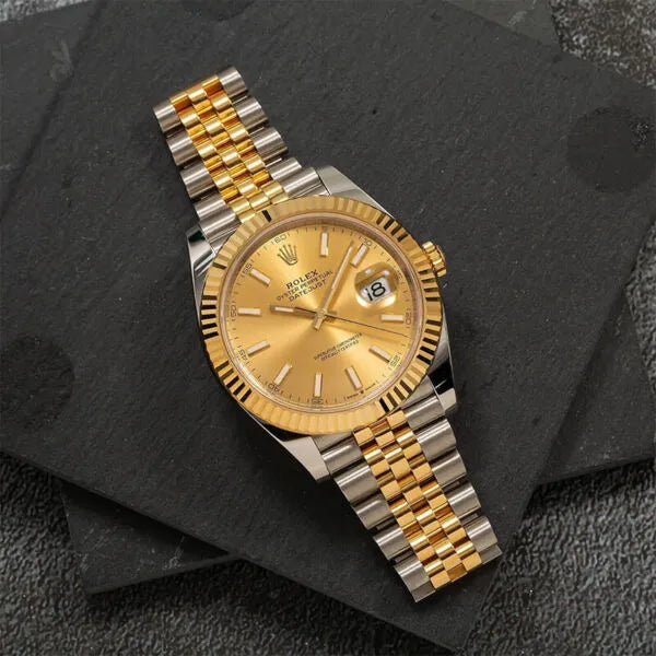 Rolex 126333 Datejust Two Tone Champagne Dial Fluted Bezel